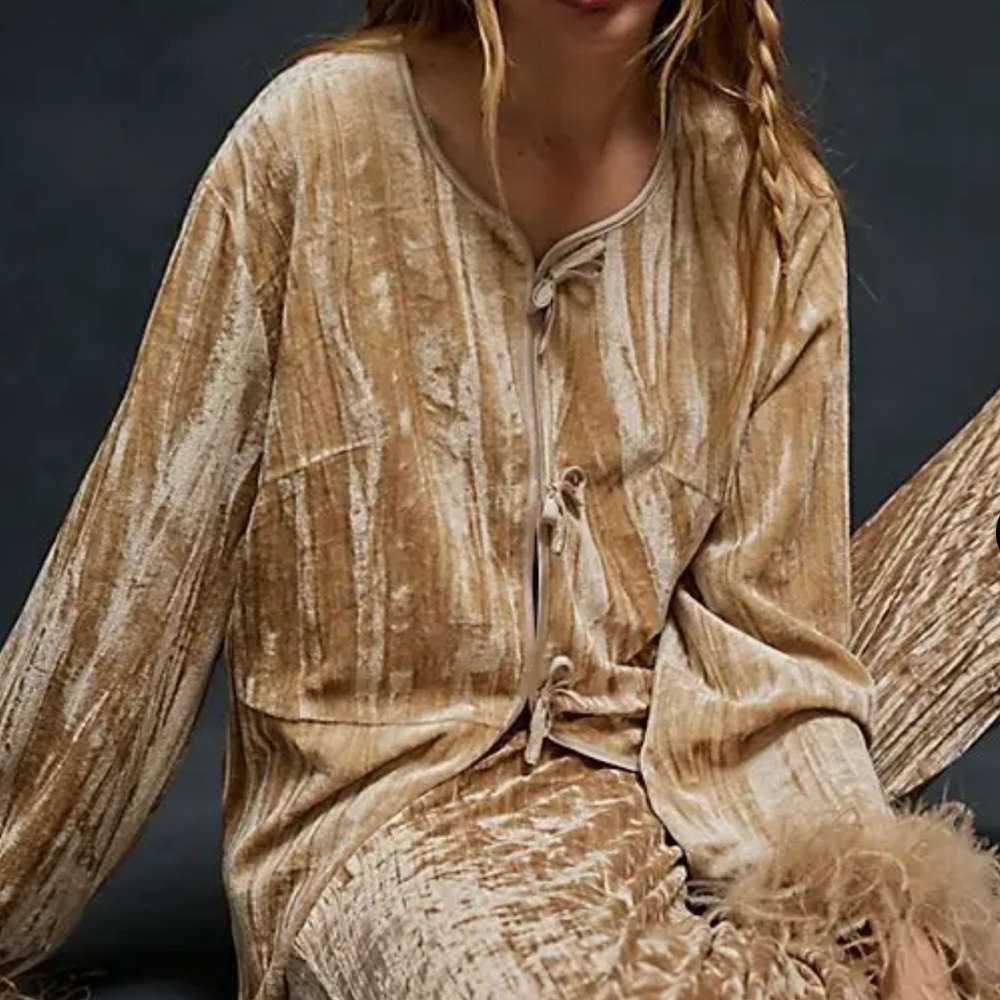 Aubrey velvet jacket in Champagne by Free People